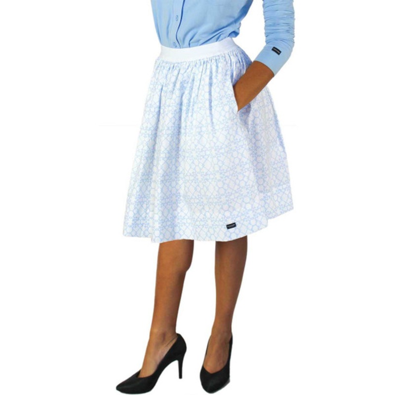 Beautiful Bridal Light Blue Trellis Skirt With Pockets