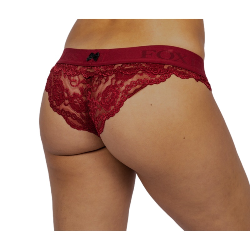 Black Cherry Bikini Brief with FOXERS Logo Elastic Band