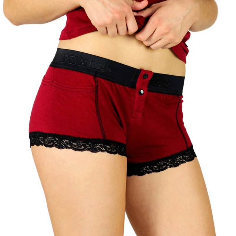 Black Cherry Girls Boxer Briefs with Foxers Black Logo Waistband