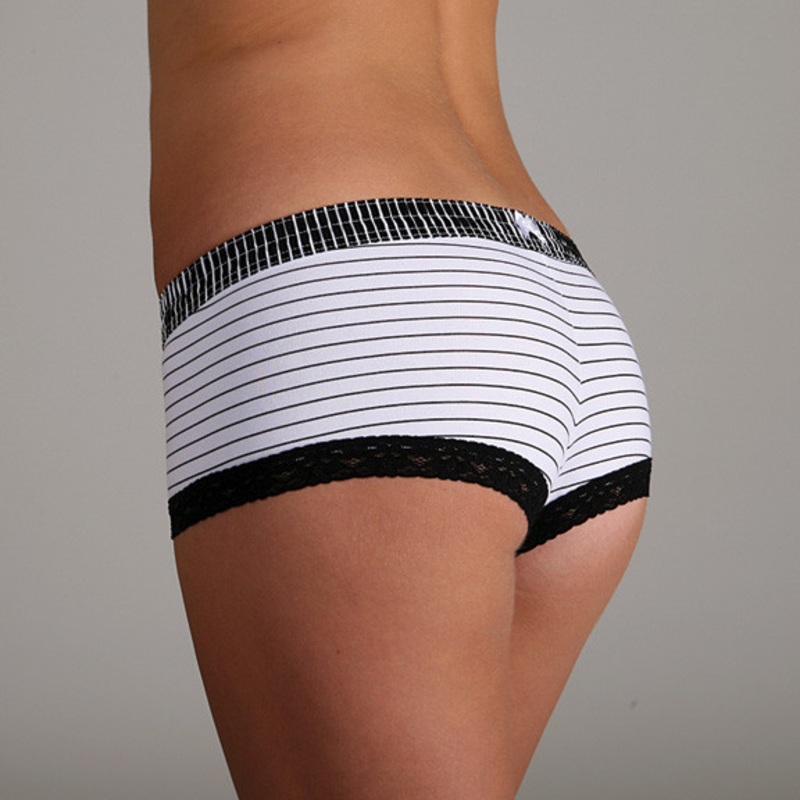 Black Stripe over Pinstripe Boyshort