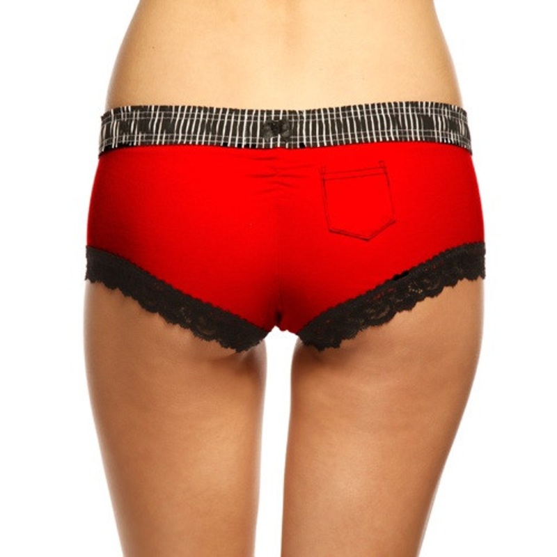 Black Stripe / Red Boyshort