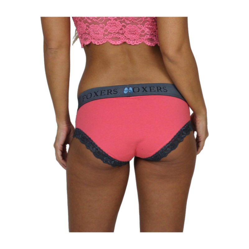 Calypso pink with Gray FOXERS logo boybrief