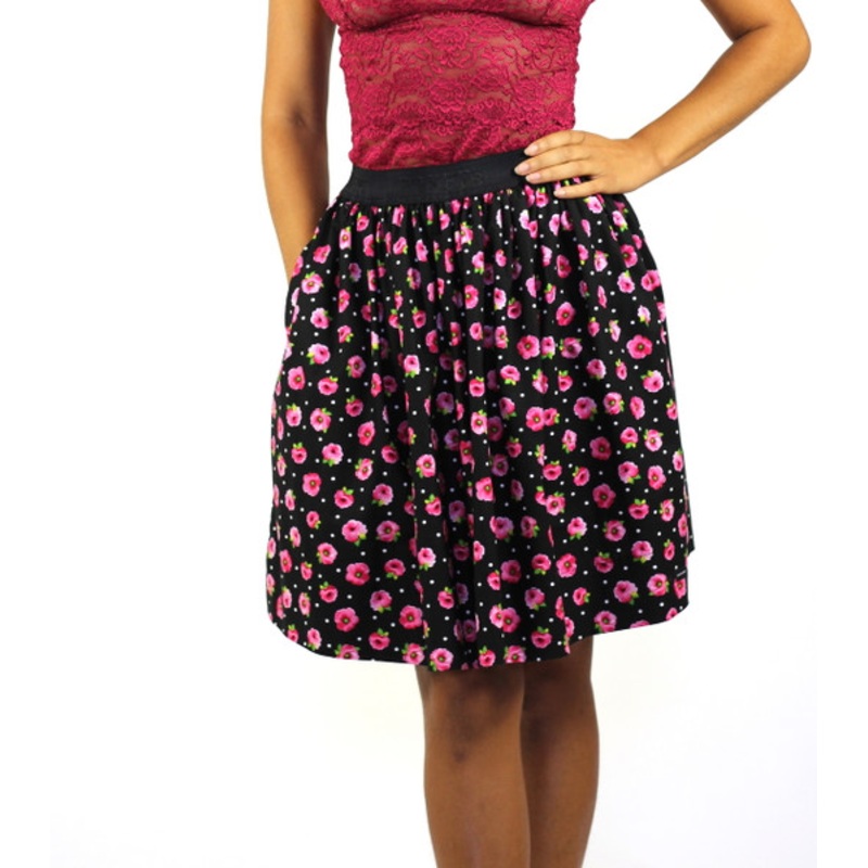 Evening Rose Skirt with Pockets