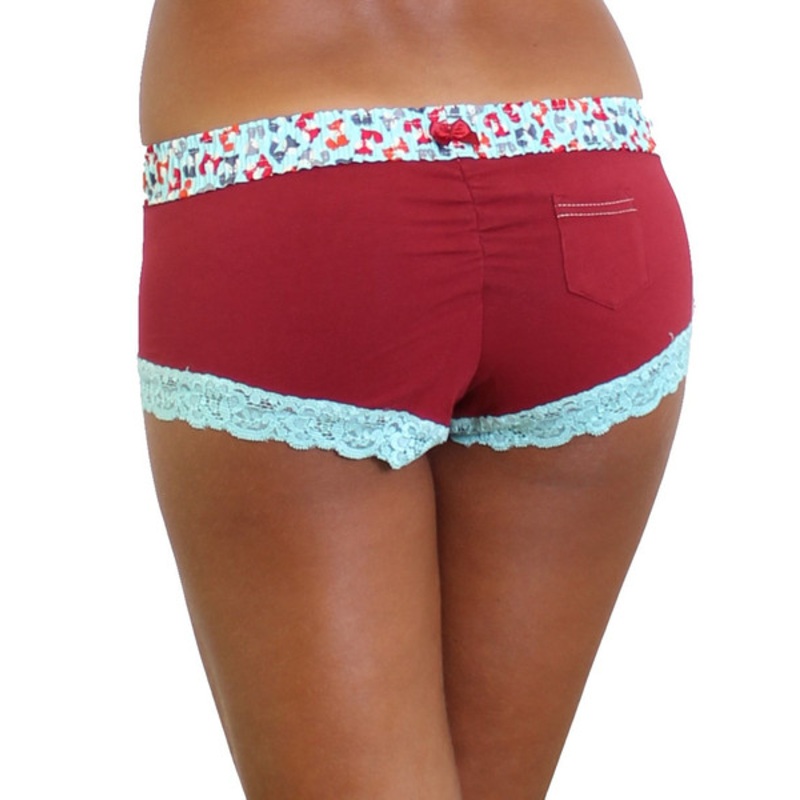FOXERS Cranberry Boyshort with Foxes Band