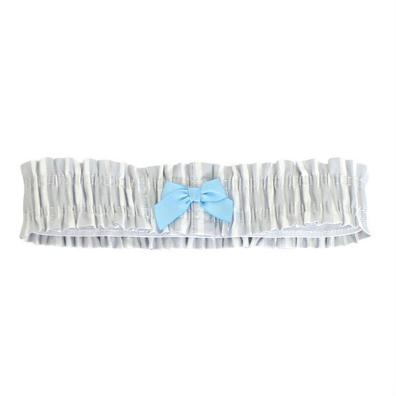 Garter – Light Gray & White Stripe