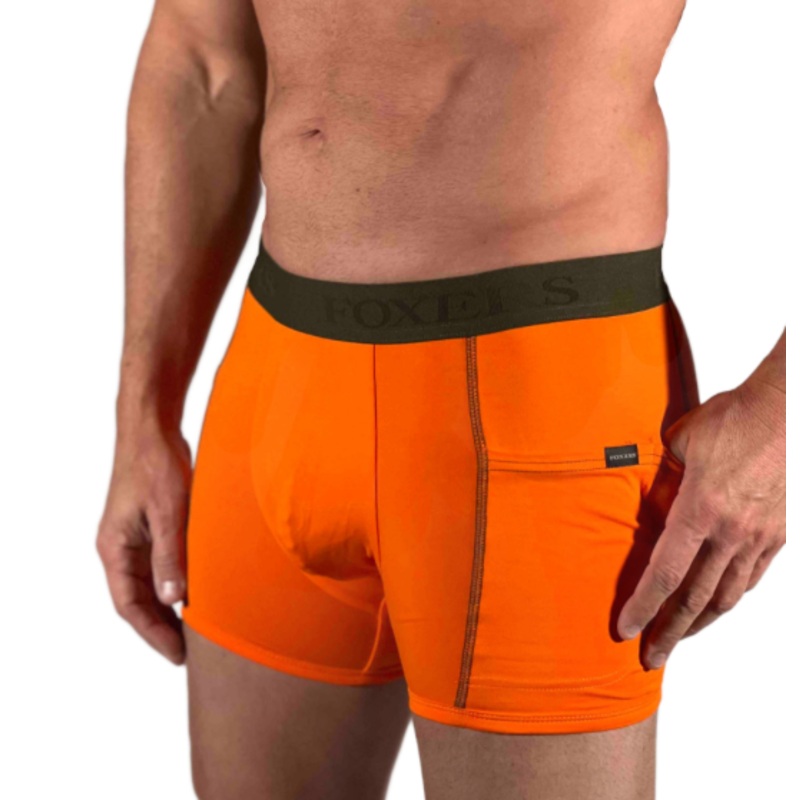 Hunters Men’s Safety Orange Boxer Briefs no snap