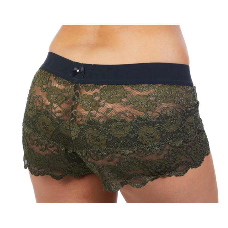 Olive lace boxers with Foxers black logo band