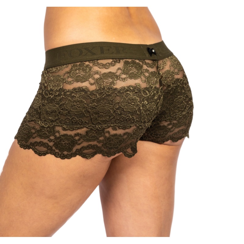 Olive Lace Boxers with FOXERS Logo band