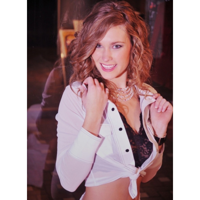 White / Black Trim Sheer Western Lounge Top