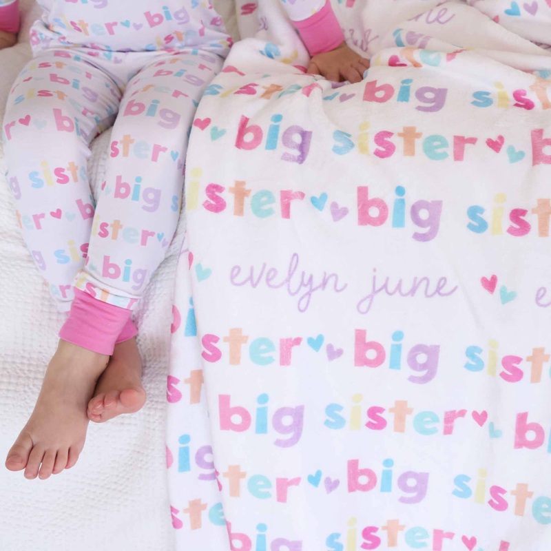 Big Sister Personalized Kids Blanket