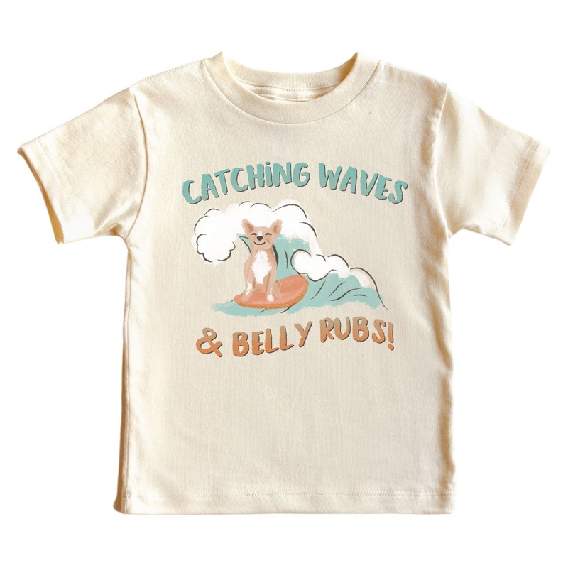 Catching Waves & Belly Rubs Kids Graphic Tee | Natural