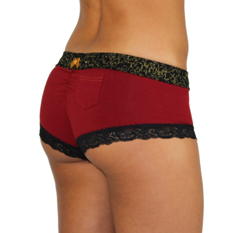 Cranberry Boyshort with Masquerade Band | FOXERS