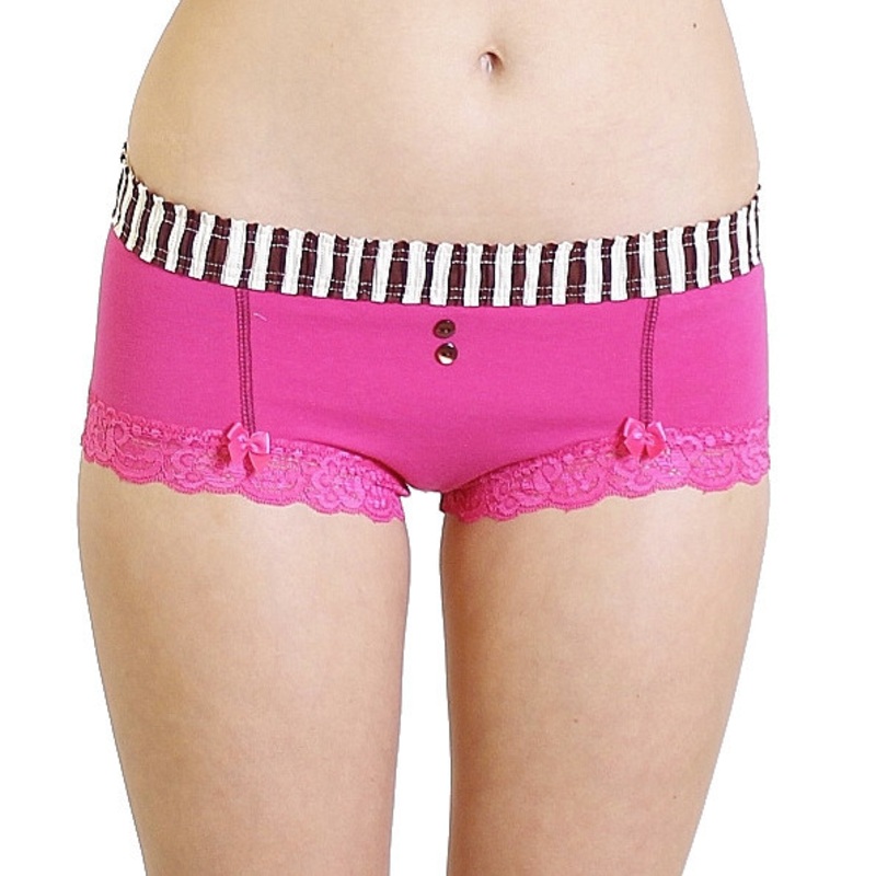 Fuchsia Boyshort with Pink Cocoa Stripe FOXERS Band