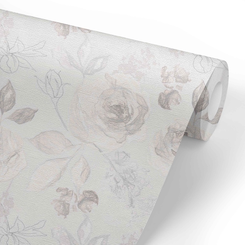 Ivy’s Vintage Ivory Floral Removable Wallpaper