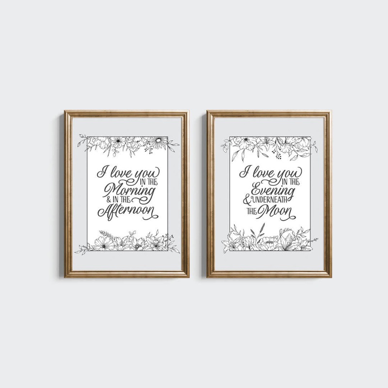 Love You In The Morning Bundled Digital Nursery Art