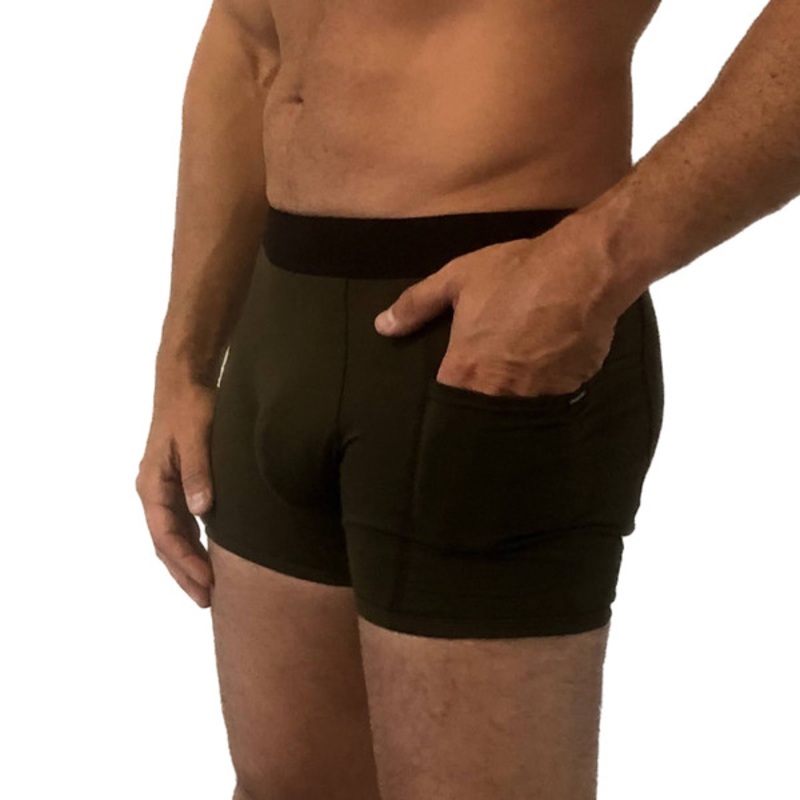 Olive Men’s Boxer briefs (no snap) w/ pockets