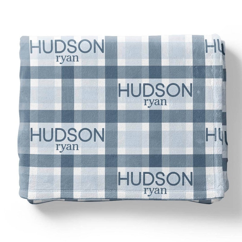 Paxton’s Plaid Personalized Kids Blanket