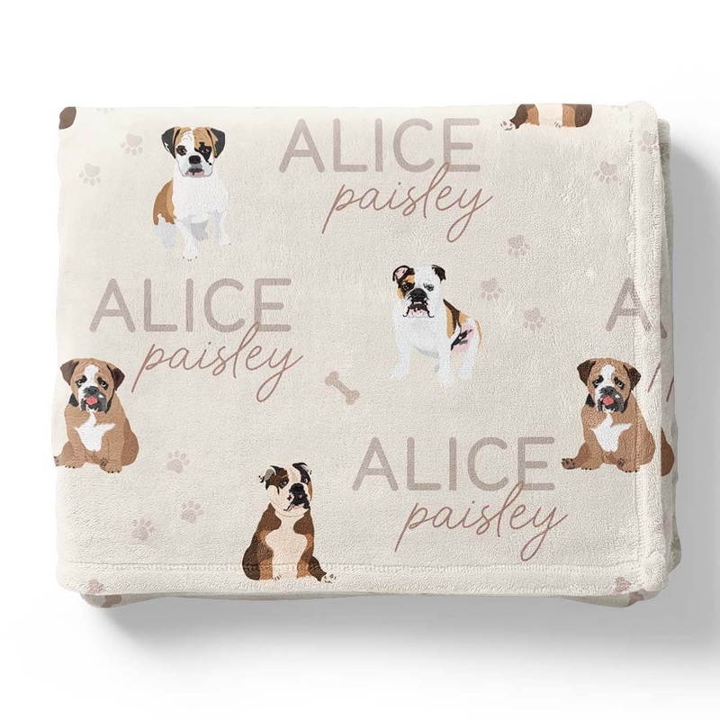Personalized Kids Blanket | English Bulldog