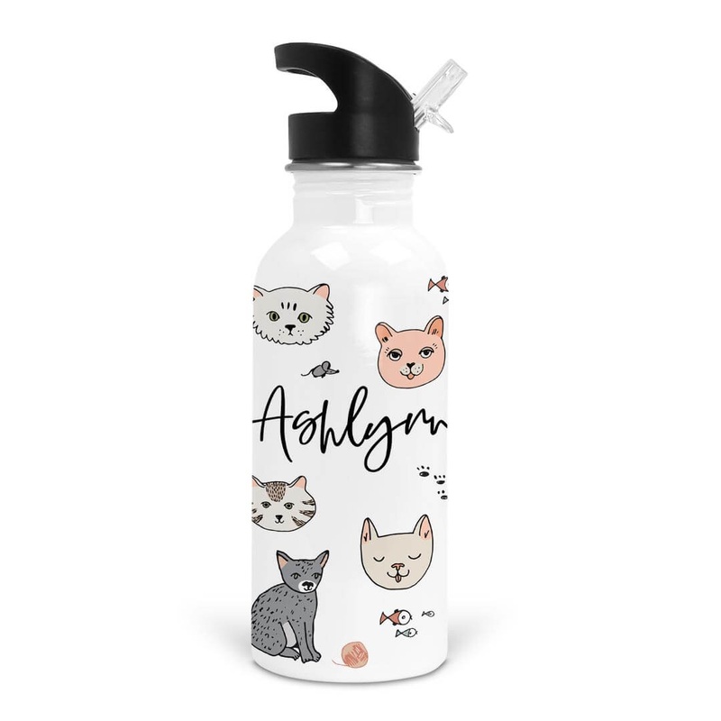 Purrdy Kittens Personalized Kids Water Bottle