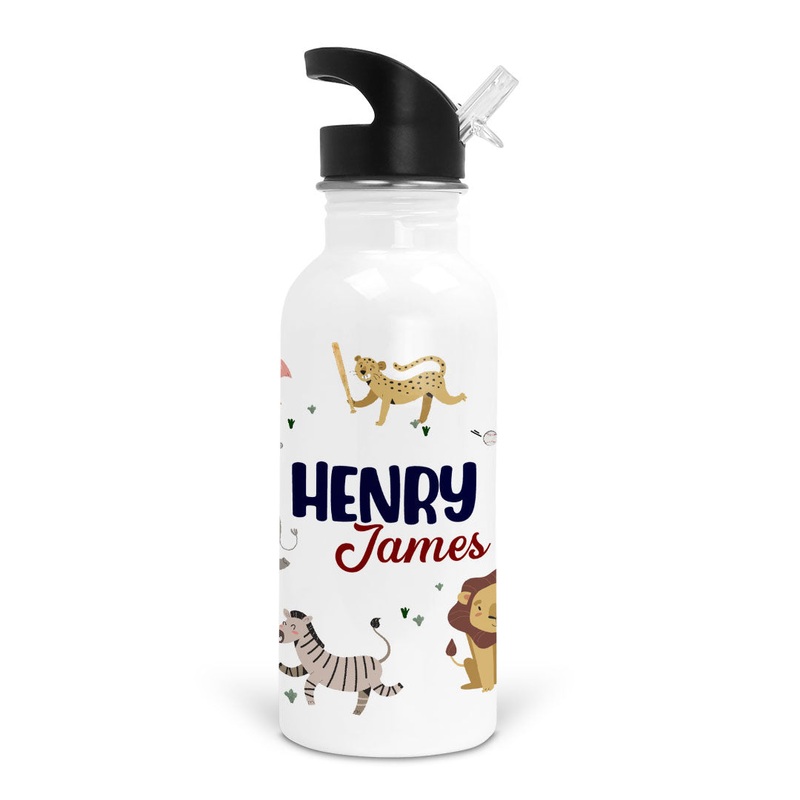 Safari Games Personalized Kids Water Bottle