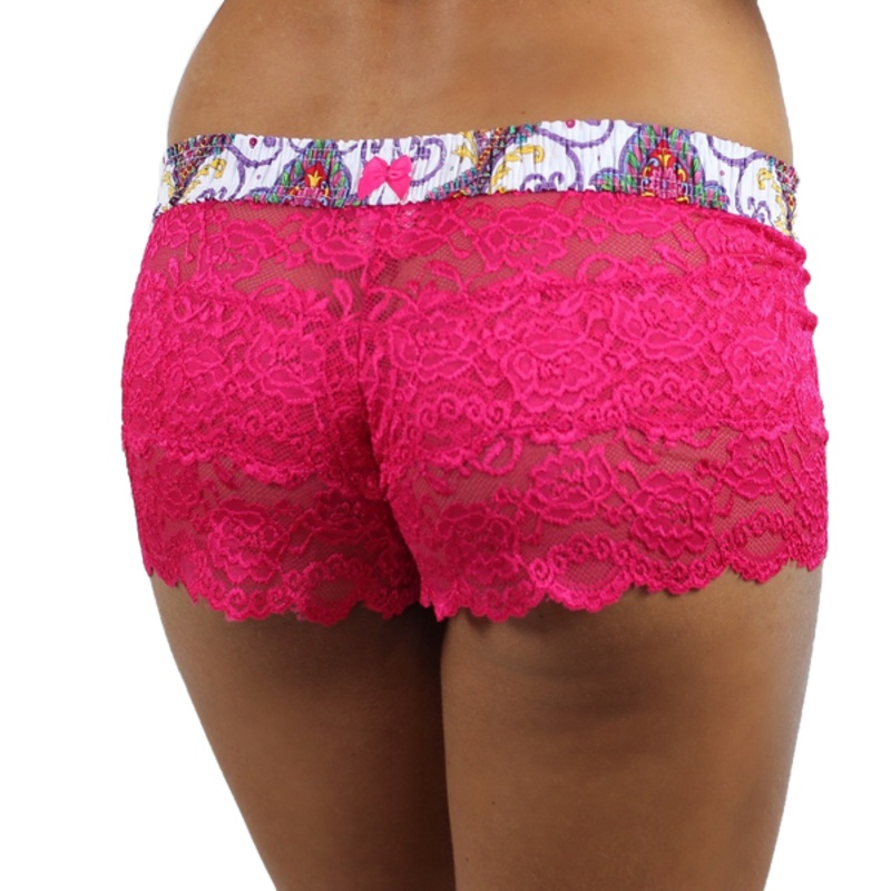 So Paisley  Electric Pink Lace Boxers
