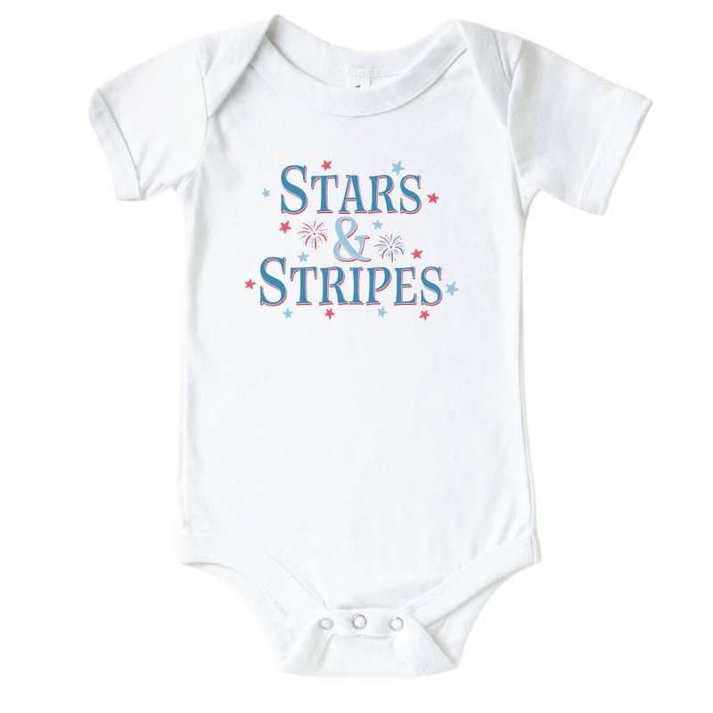 Stars & Stripes Graphic Bodysuit | White