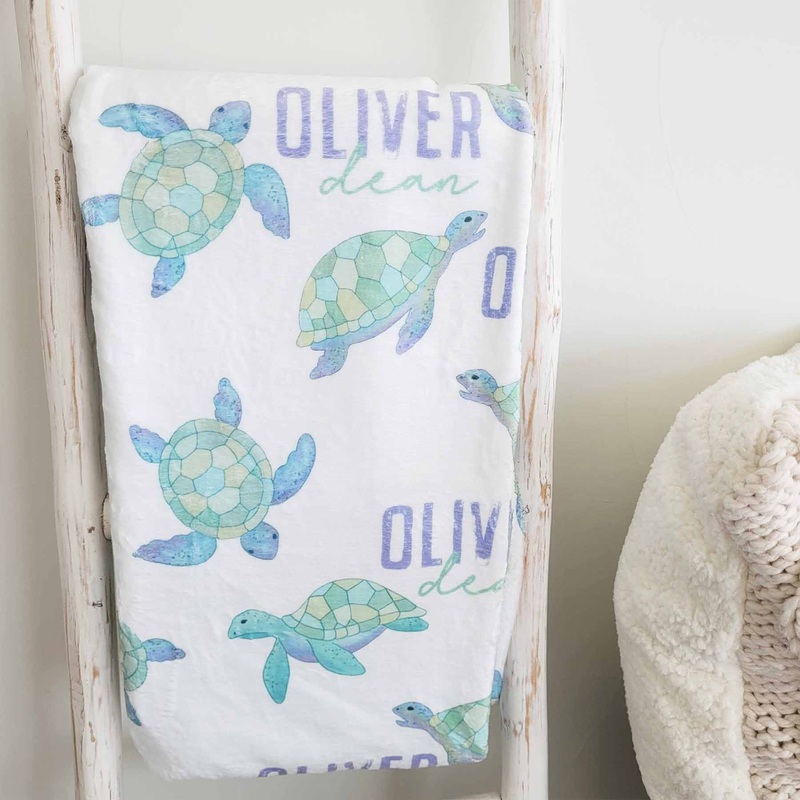 Totally Turtles Personalized Kids Blanket