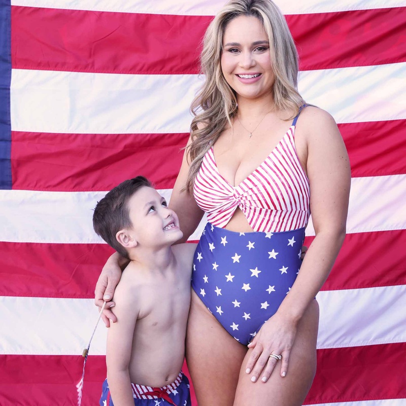 Women’s Ruched Cutout One-Piece Swimsuit | Star-Spangled Summer