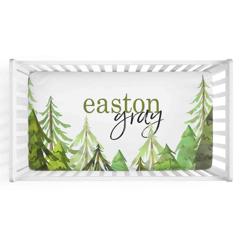 Woodland Tree Personalized Crib Sheet