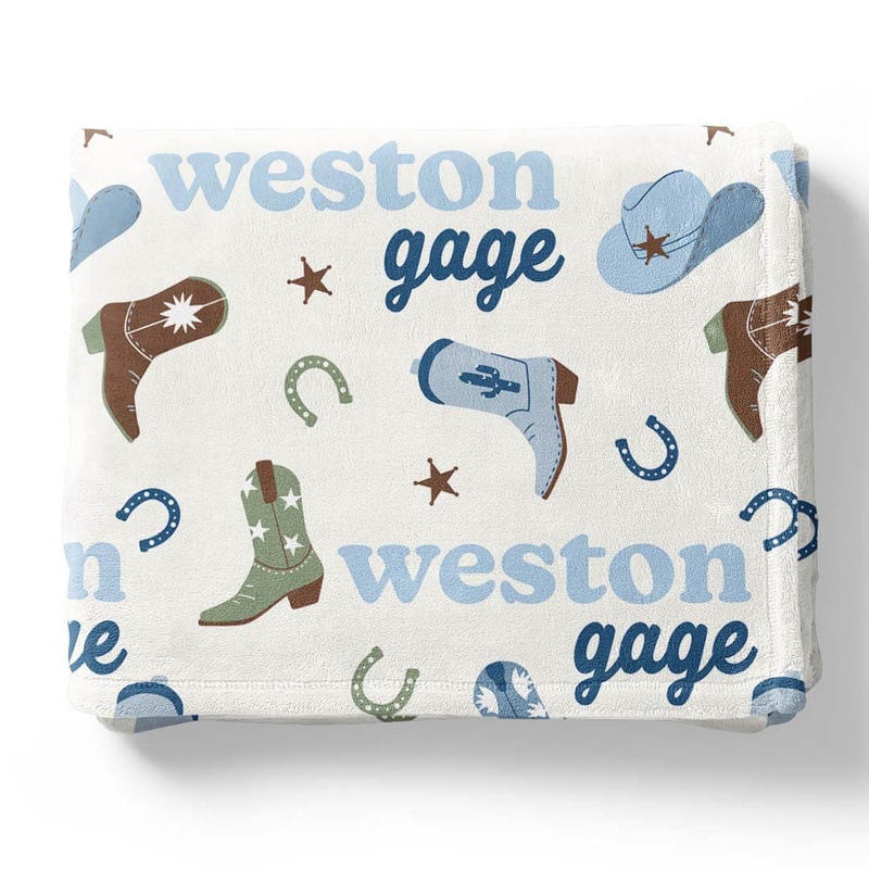 Boot Scootin’ Personalized Kids Blanket