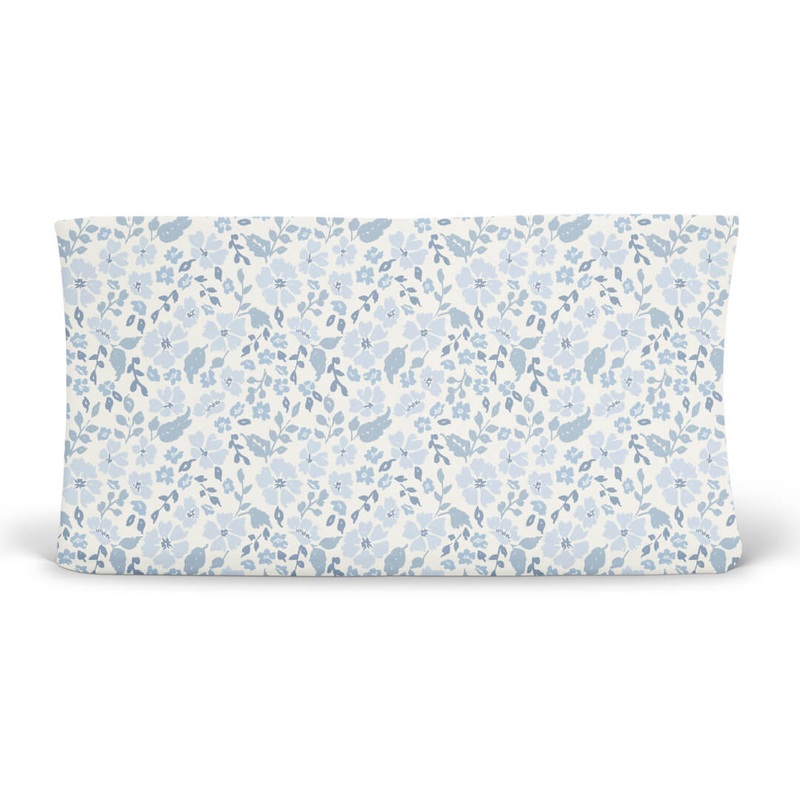 Botanical Blue Changing Pad Cover