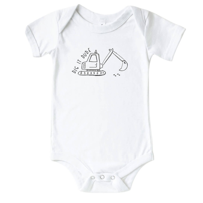 Dig It Dude Graphic Bodysuit | White