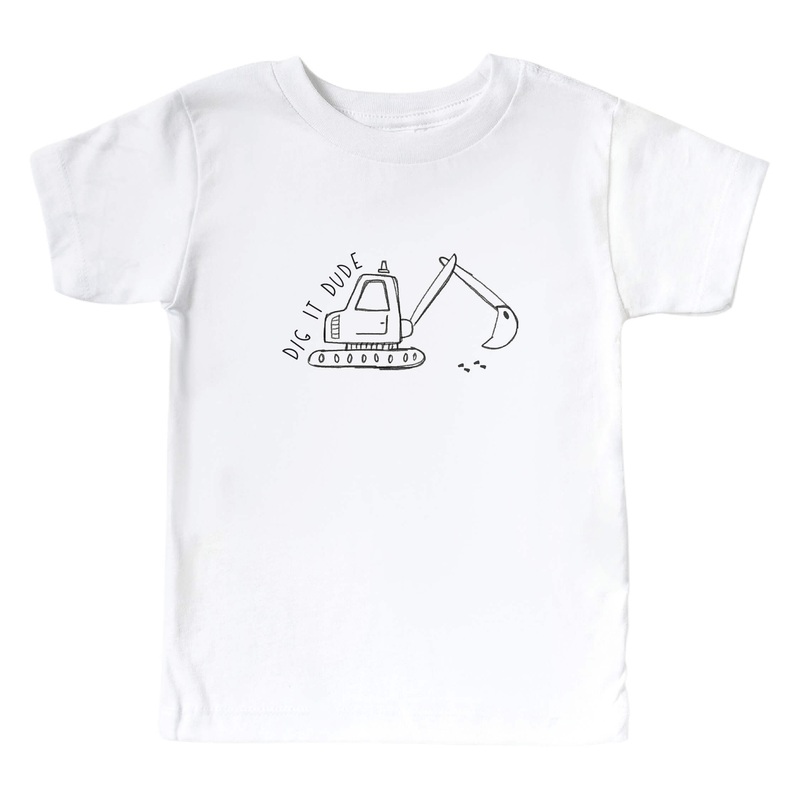 Dig It Dude Kids Graphic Tee | White