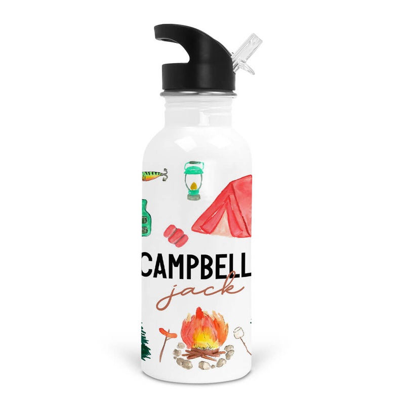Happy Camper Personalized Kids Water Bottle