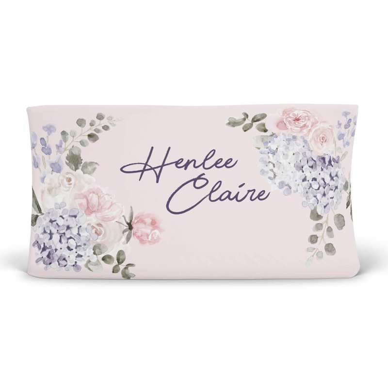Henlee’s Hydrangea Personalized Changing Pad Cover