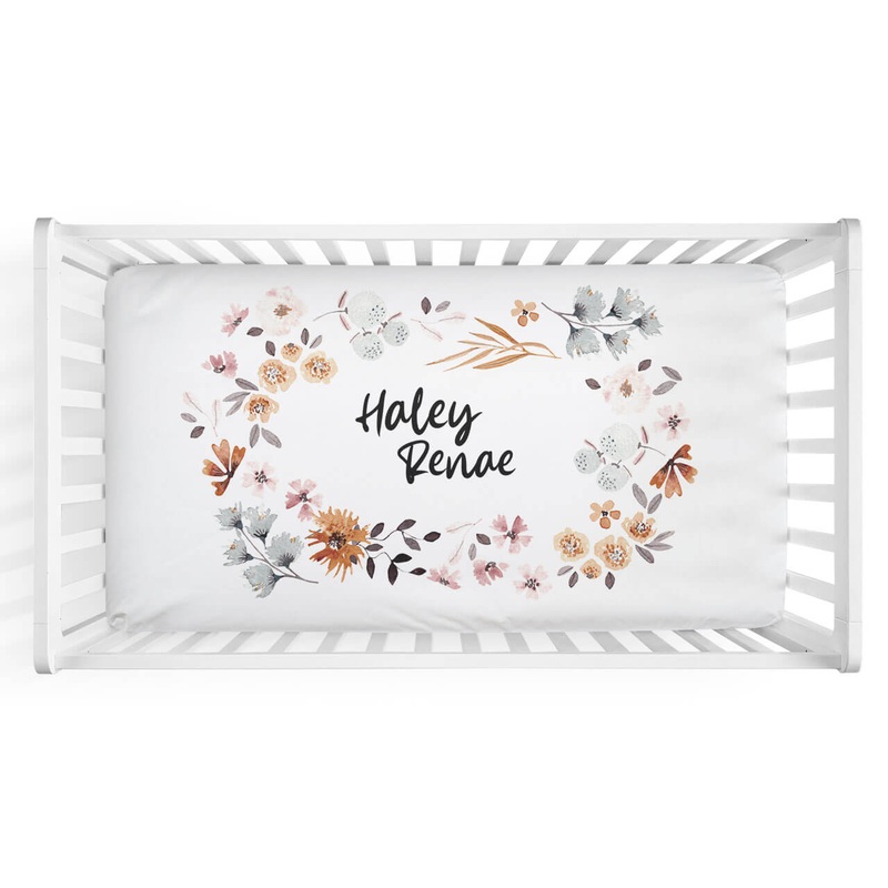 Lorelai’s Floral Personalized Crib Sheet