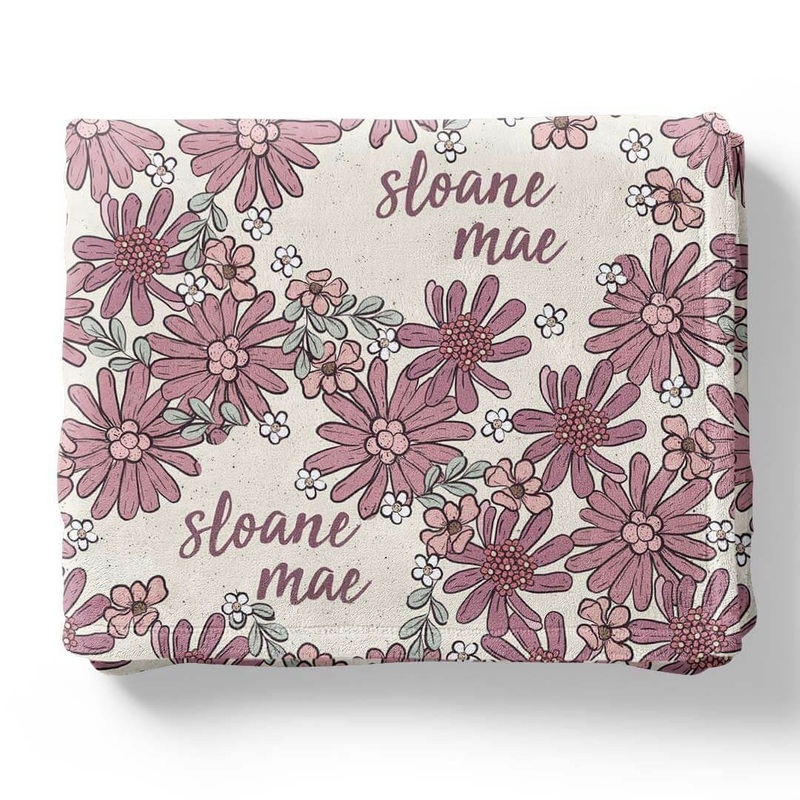 Maya’s Moody Floral Personalized Kids Blanket