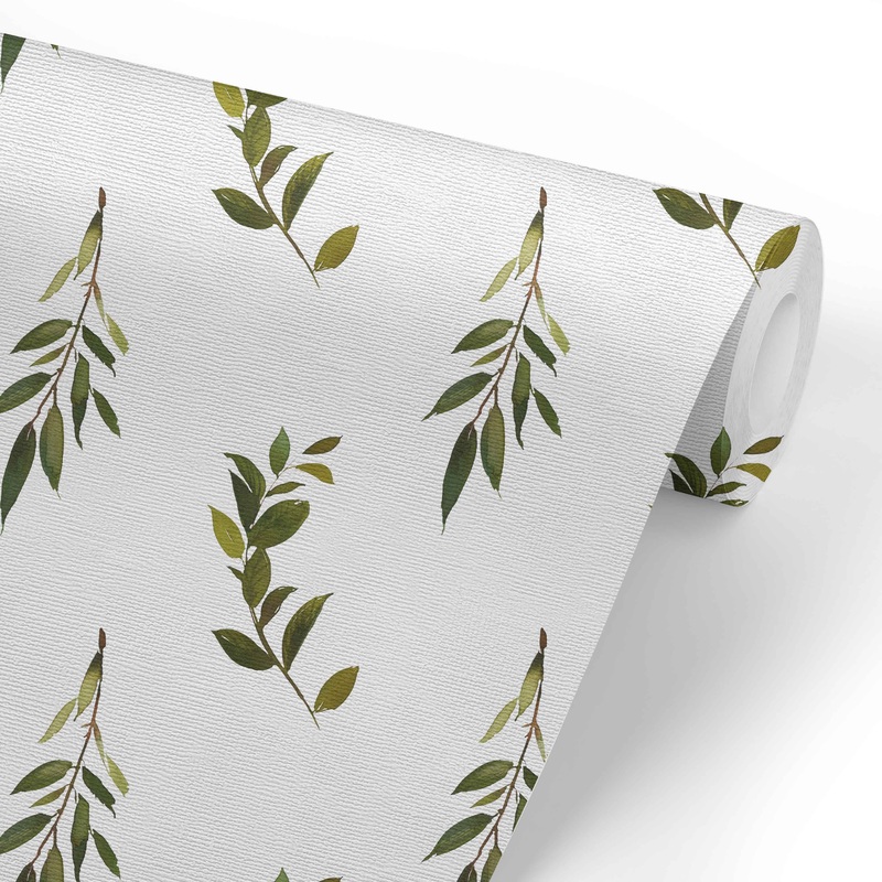 Olive Leaf Farmhouse Removable Wallpaper