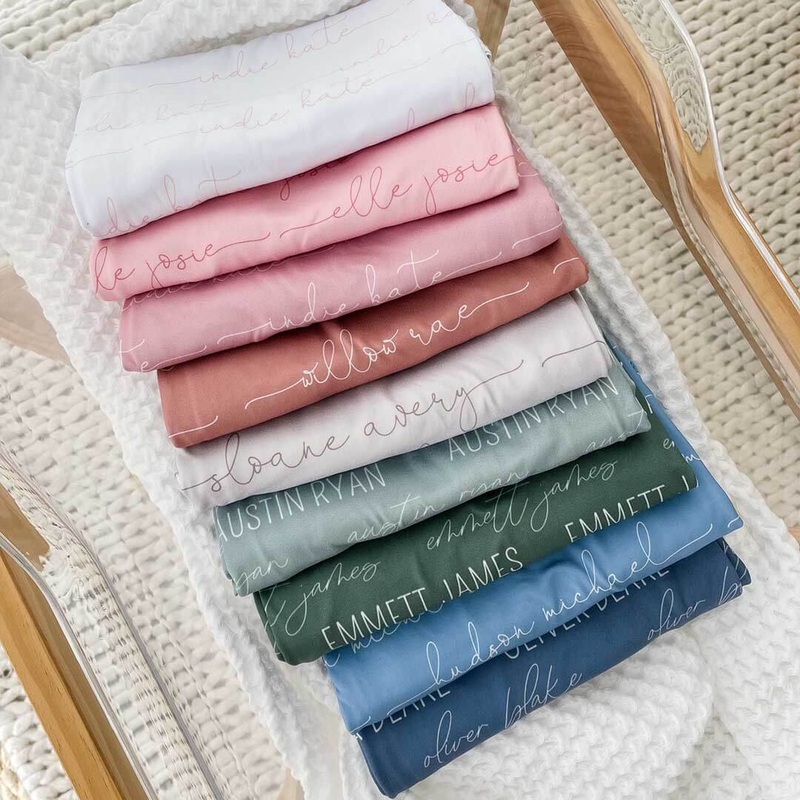 Personalized Baby Name Swaddle Blanket | Dusty Hues