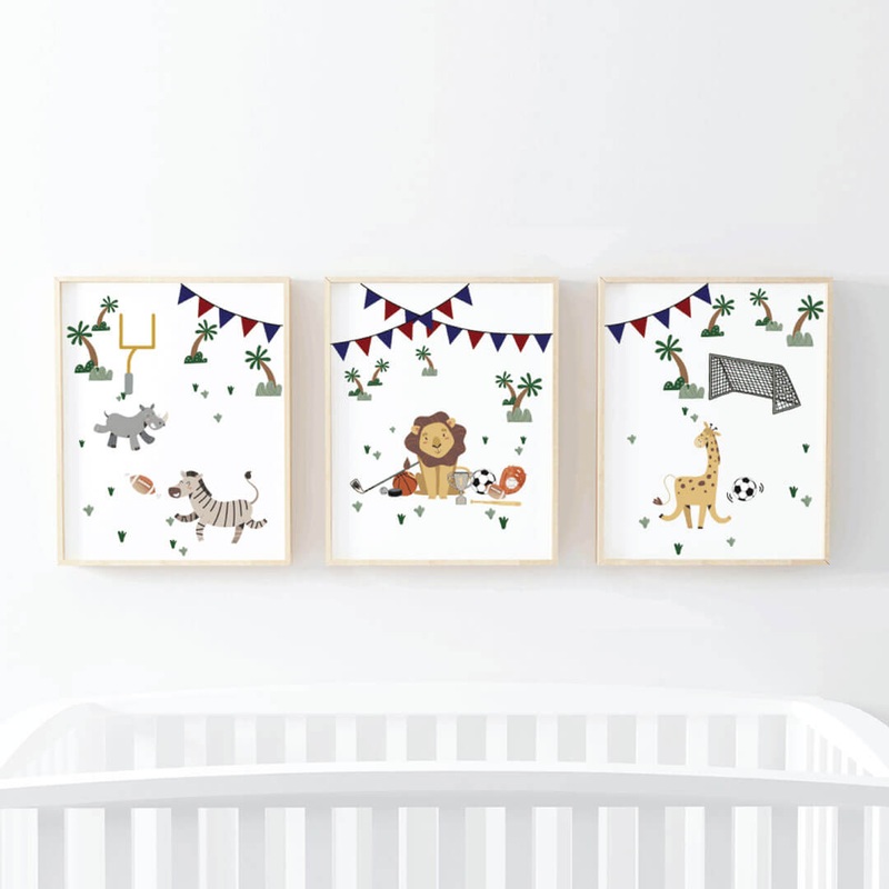 Safari Games Bundled Digital Nursery Wall Art