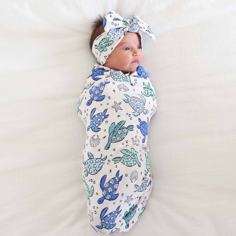 Sea Turtle Splash Oversized Swaddle Blanket