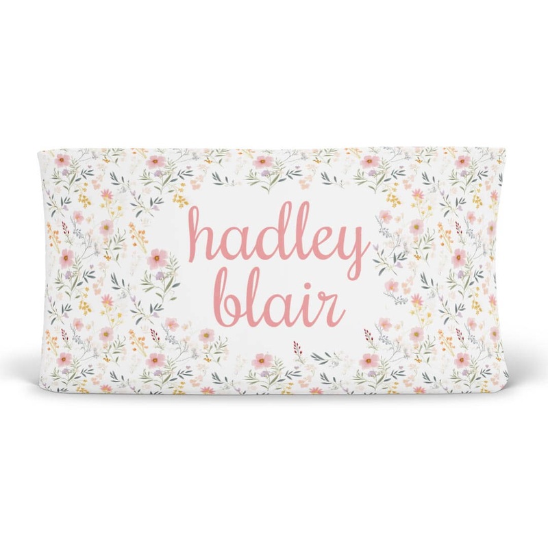 Winnie’s Wildflowers Personalized Changing Pad Cover