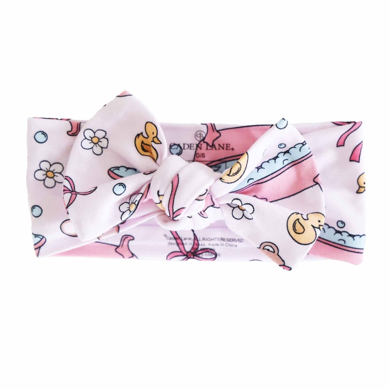 Bathtime Besties Knit Large Bow Headwrap | Pink