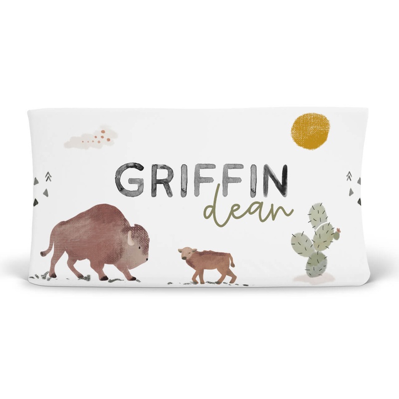 Blake’s Bison Personalized Changing Pad Cover