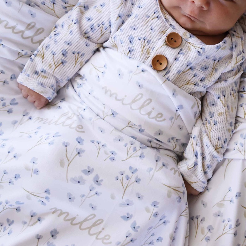 Blake’s Blooms Personalized Swaddle Blanket