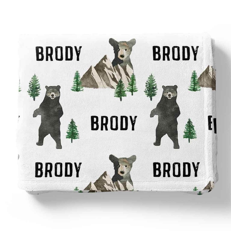Brody’s Bear & Mountain Personalized Toddler Blanket