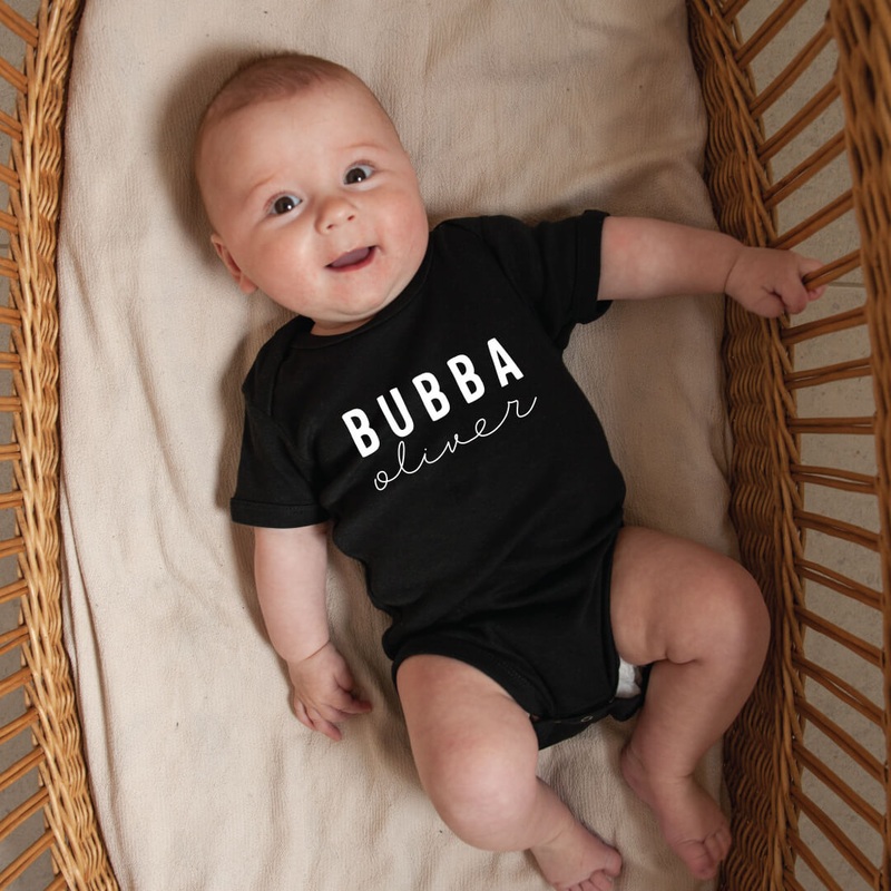 Bubba Personalized Graphic Bodysuit | Black