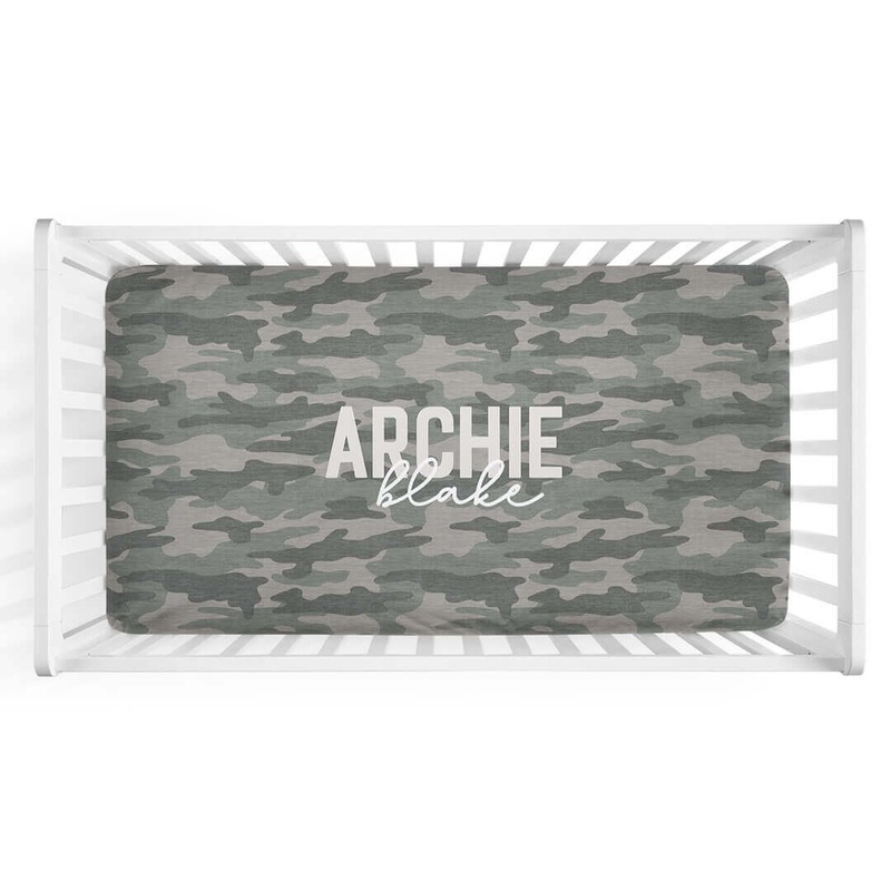 Camo Crew Personalized Crib Sheet