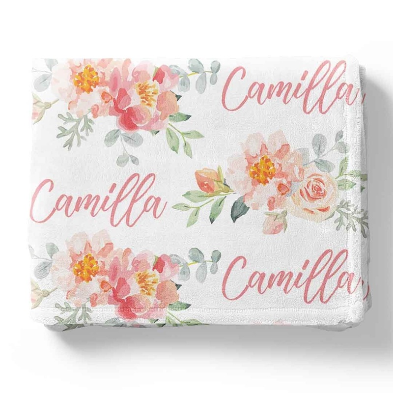 Ella’s Vintage Dusty Rose Personalized Toddler Blanket