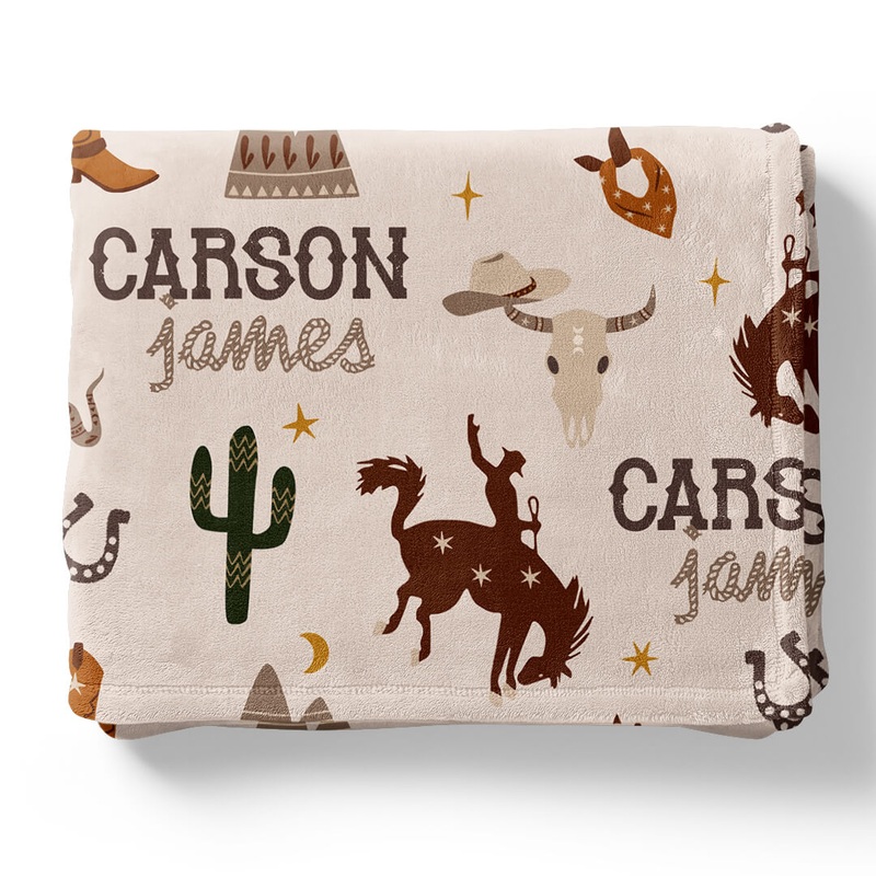 Giddy Up Personalized Kids Blanket